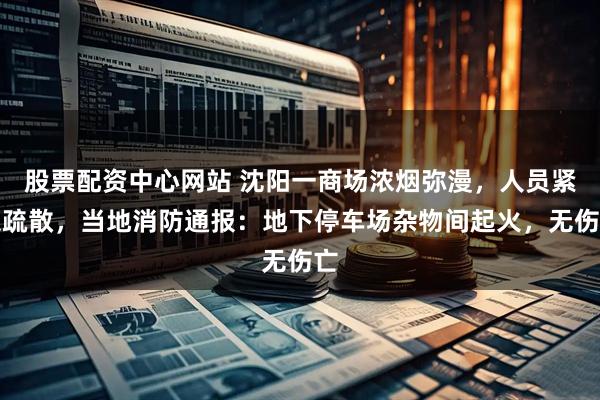 股票配资中心网站 沈阳一商场浓烟弥漫，人员紧急疏散，当地消防通报：地下停车场杂物间起火，无伤亡